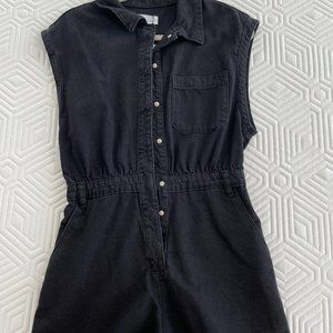 Zara Black Denim Romper